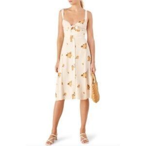 NWT - Reformation Frankfort Tie-Front Floral Bodice Dress in Constance